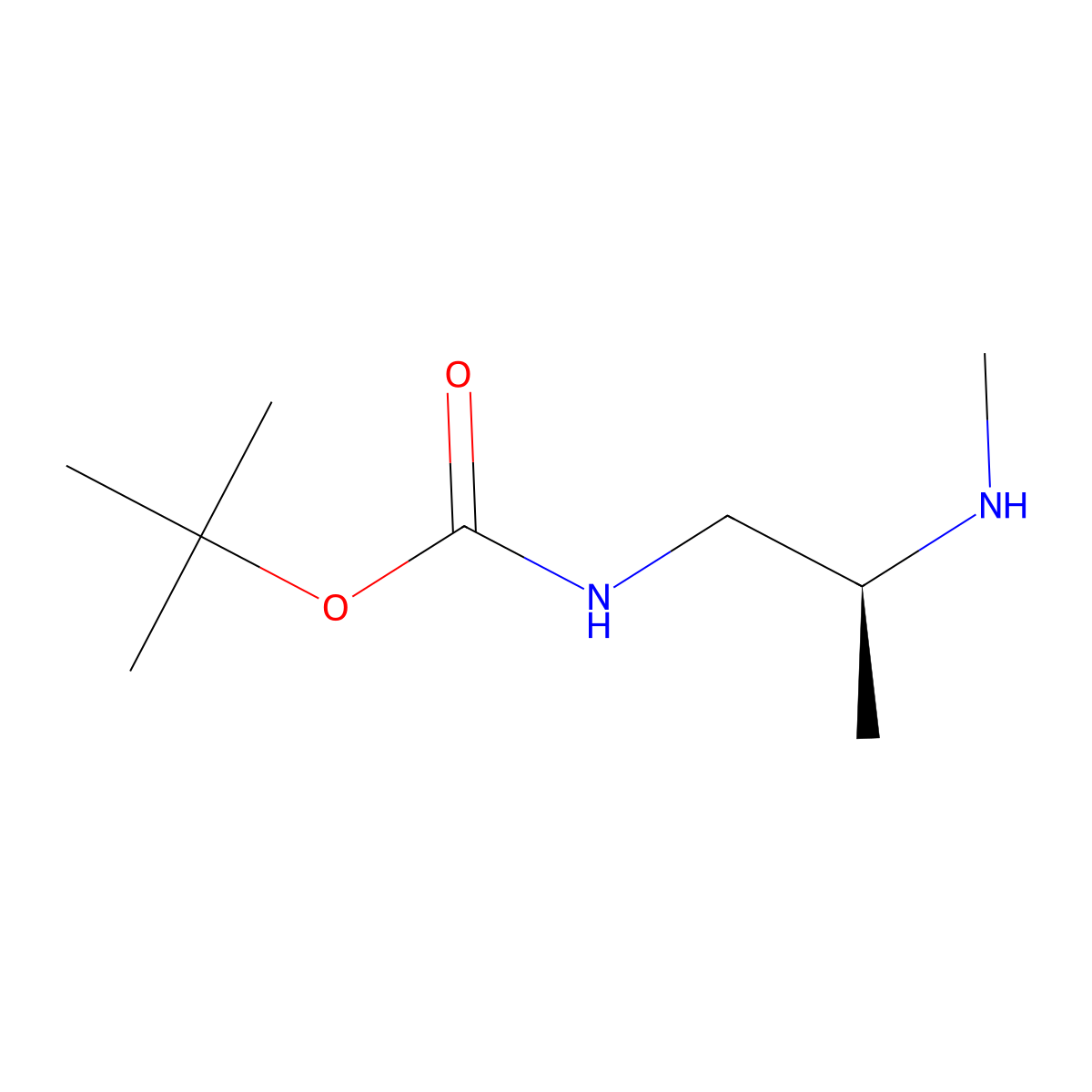 tert-butyl N-[(2S)-2-(methylamino)propyl]carbamate molecular structure, CAS 454709-95-6