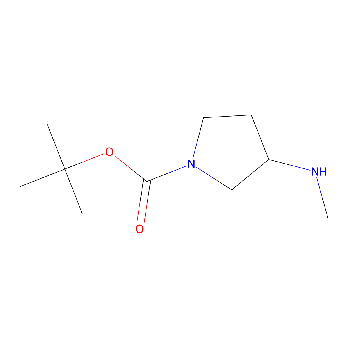 tert-Butyl 3-(methylamino)pyrrolidine-1-carboxylate molecular structure, CAS 454712-26-6