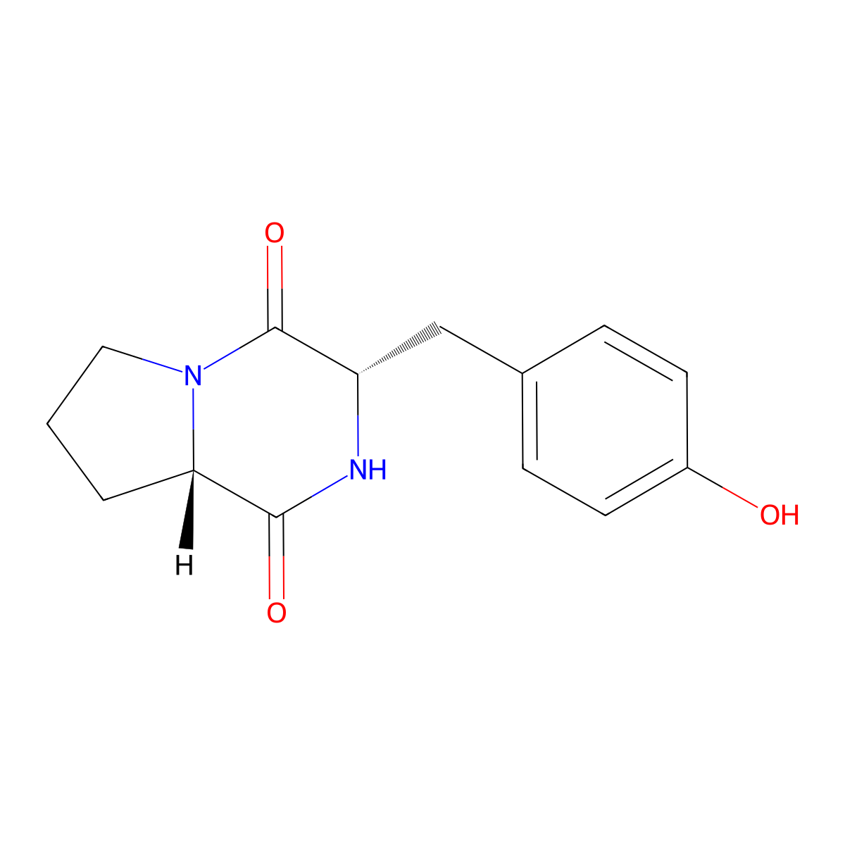 Cyclo(L-Pro-L-Tyr) molecular structure, CAS 4549-02-4
