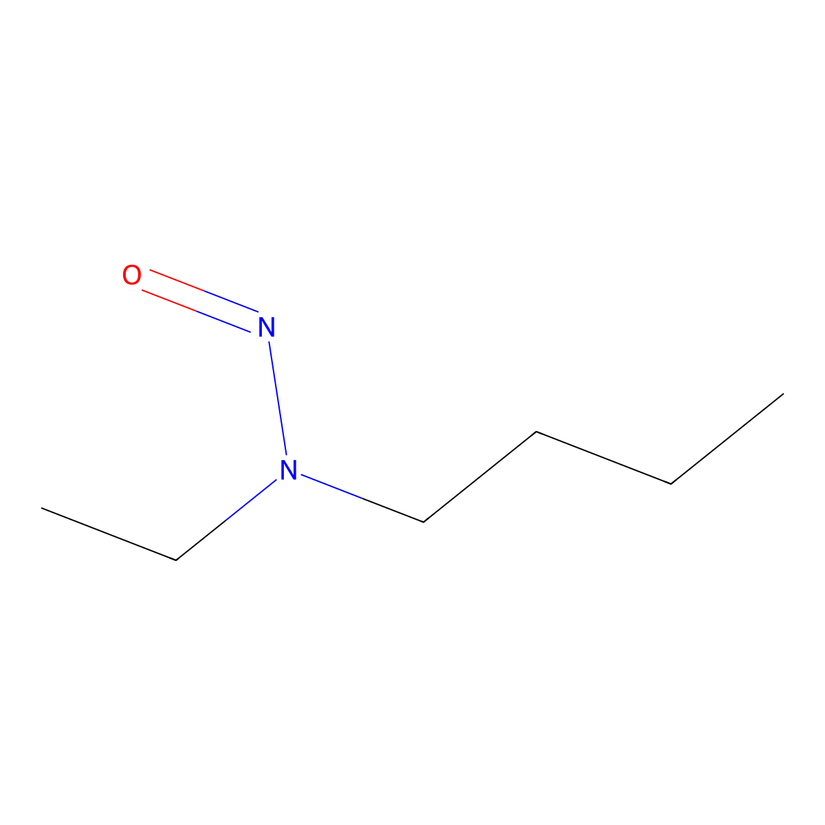 Ethylbutylnitrosamine molecular structure, CAS 4549-44-4
