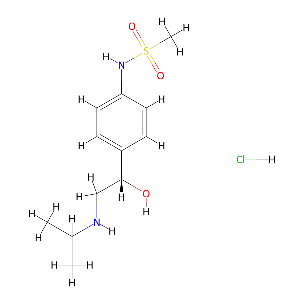 Dexsotalol Hydrochloride molecular structure, CAS 4549-94-4