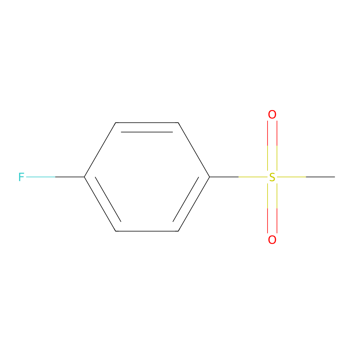 1-Fluoro-4-(methylsulphonyl)benzene molecular structure, CAS 455-15-2