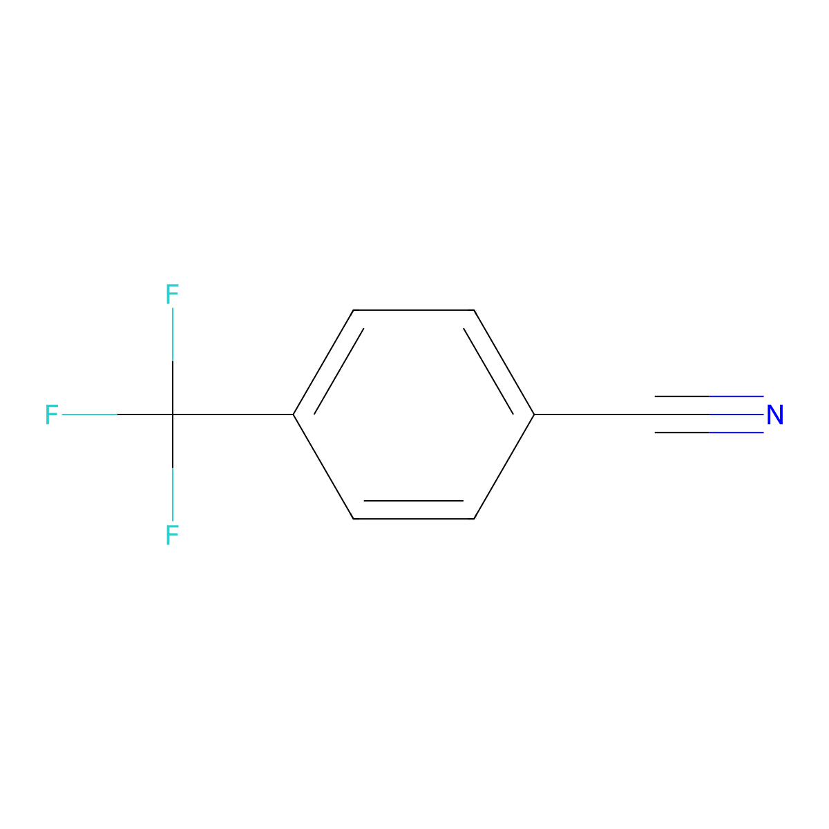 Benzonitrile, 4-(trifluoromethyl)- molecular structure, CAS 455-18-5
