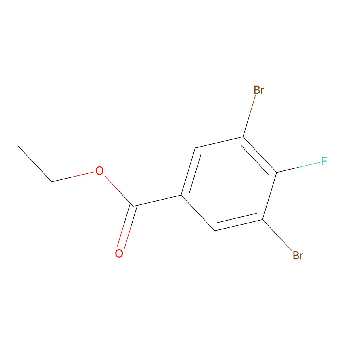 Ethyl 3,5-dibromo-4-fluorobenzoate molecular structure, CAS 455-51-6