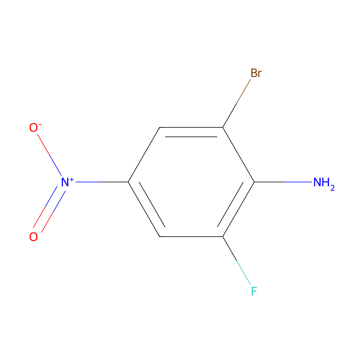 2-Bromo-6-fluoro-4-nitroaniline molecular structure, CAS 455-58-3