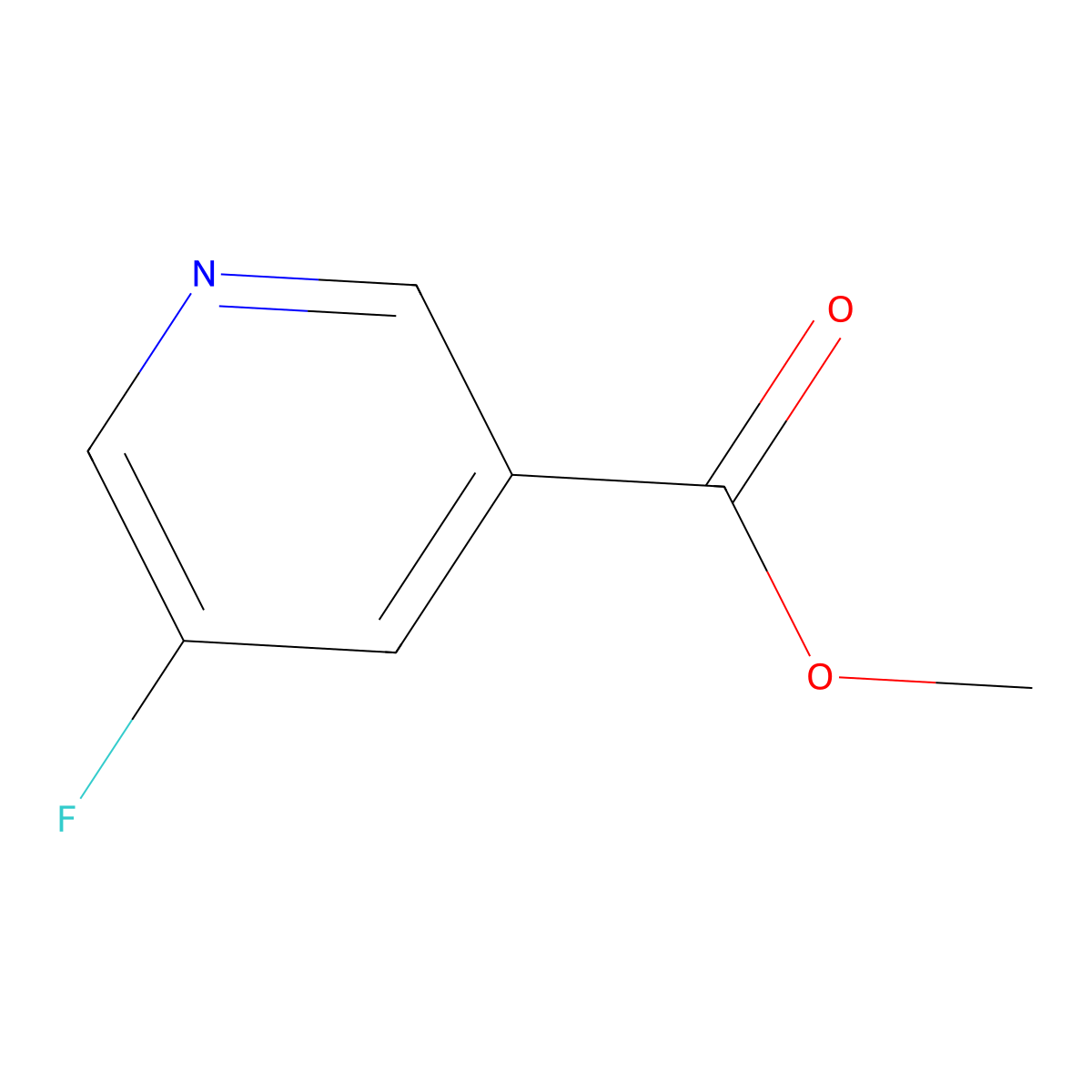 Methyl 5-fluoro-3-pyridinecarboxylate molecular structure, CAS 455-70-9