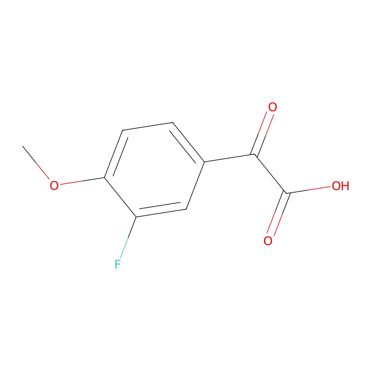 2-(3-Fluoro-4-methoxyphenyl)-2-oxoacetic acid molecular structure, CAS 455-72-1