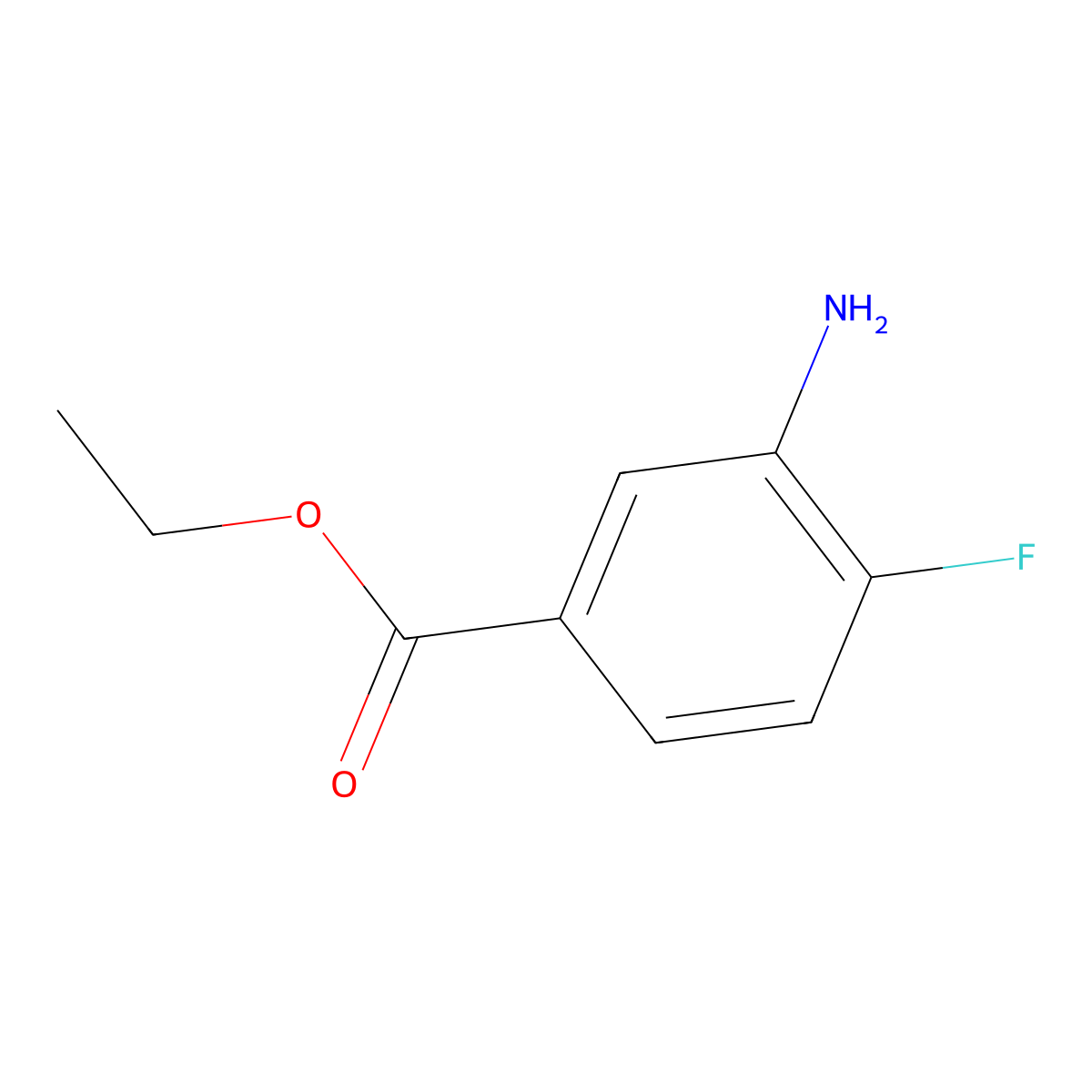 Ethyl 3-amino-4-fluorobenzoate molecular structure, CAS 455-75-4