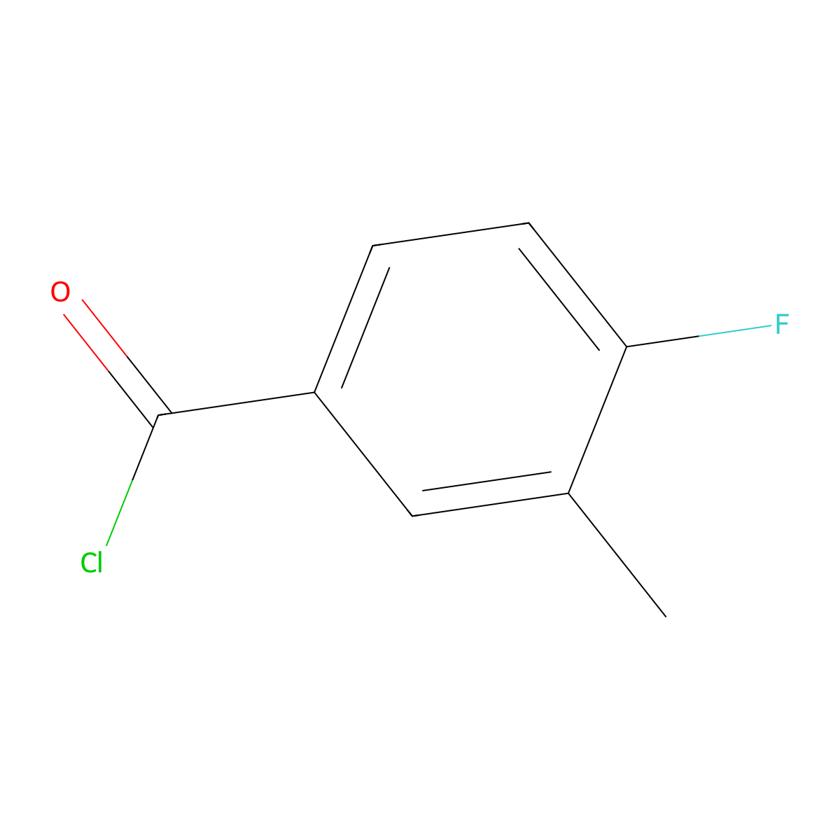 4-Fluoro-3-methylbenzoyl chloride molecular structure, CAS 455-84-5