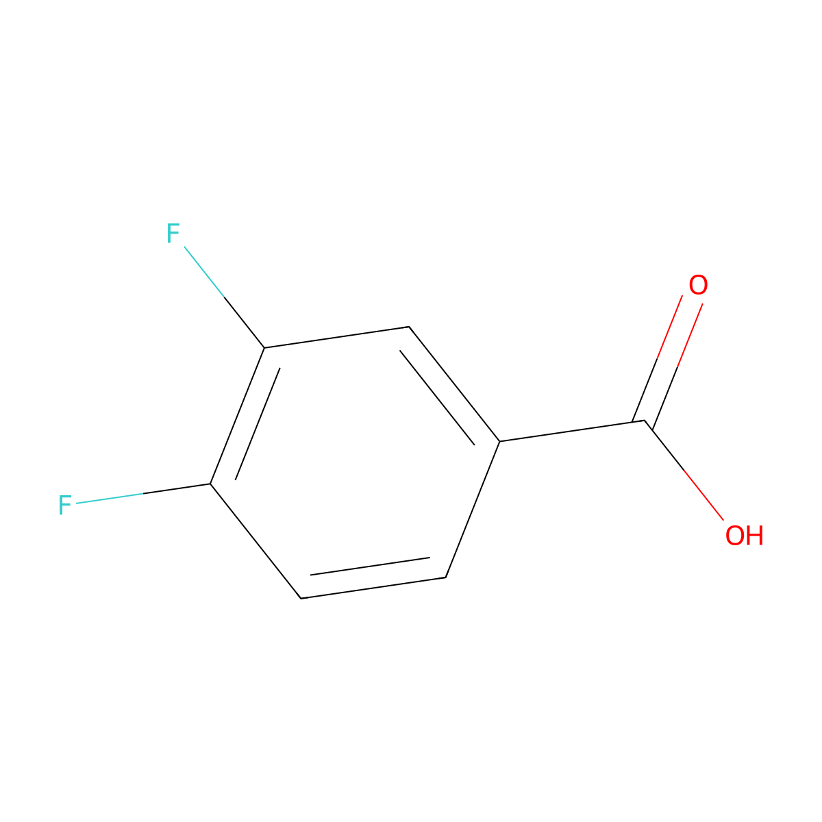 3,4-Difluorobenzoic acid molecular structure, CAS 455-86-7