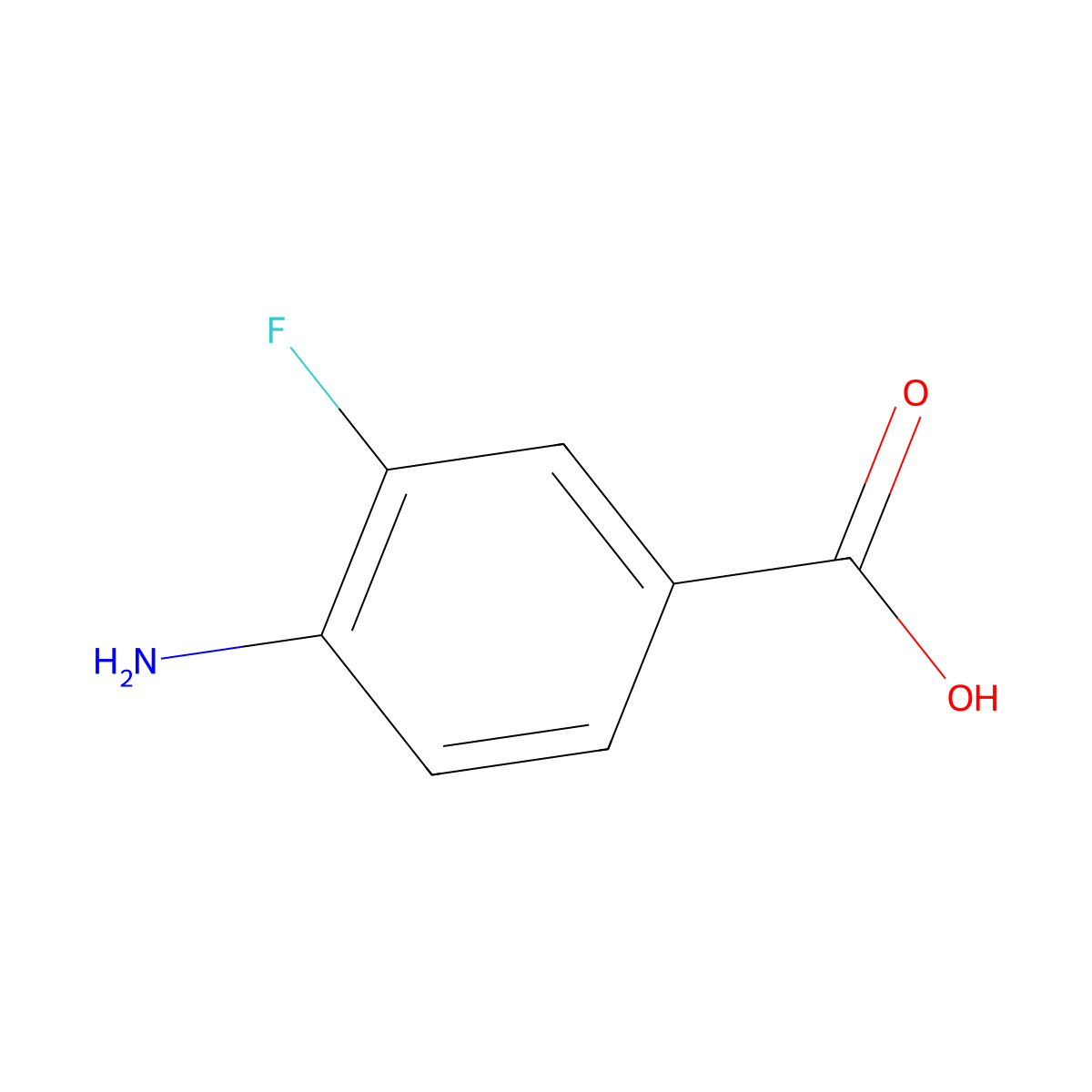 4-Amino-3-fluorobenzoic acid molecular structure, CAS 455-87-8