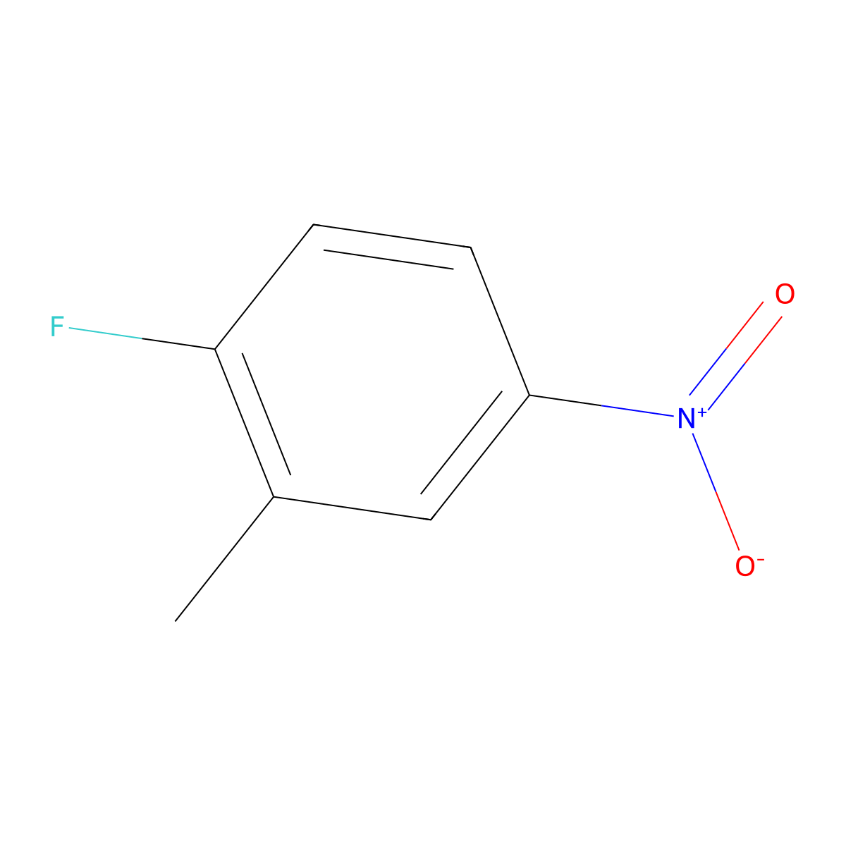 Benzene, 1-fluoro-2-methyl-4-nitro- molecular structure, CAS 455-88-9