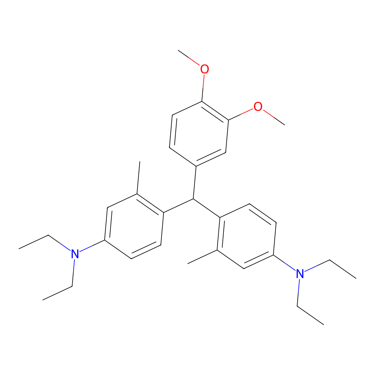 Benzenamine, 4,4'-[(3,4-dimethoxyphenyl)methylene]bis[N,N-diethyl-3-methyl- molecular structure, CAS 4550-36-1