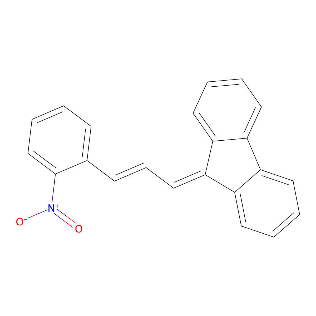 9-[(2E)-3-(2-Nitrophenyl)prop-2-EN-1-ylidene]-9H-fluorene molecular structure, CAS 4551-00-2