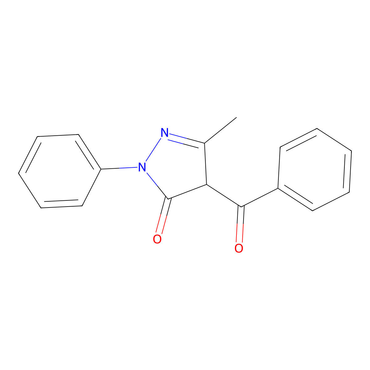 1-Phenyl-3-methyl-4-benzoyl-5-pyrazolone molecular structure, CAS 4551-69-3