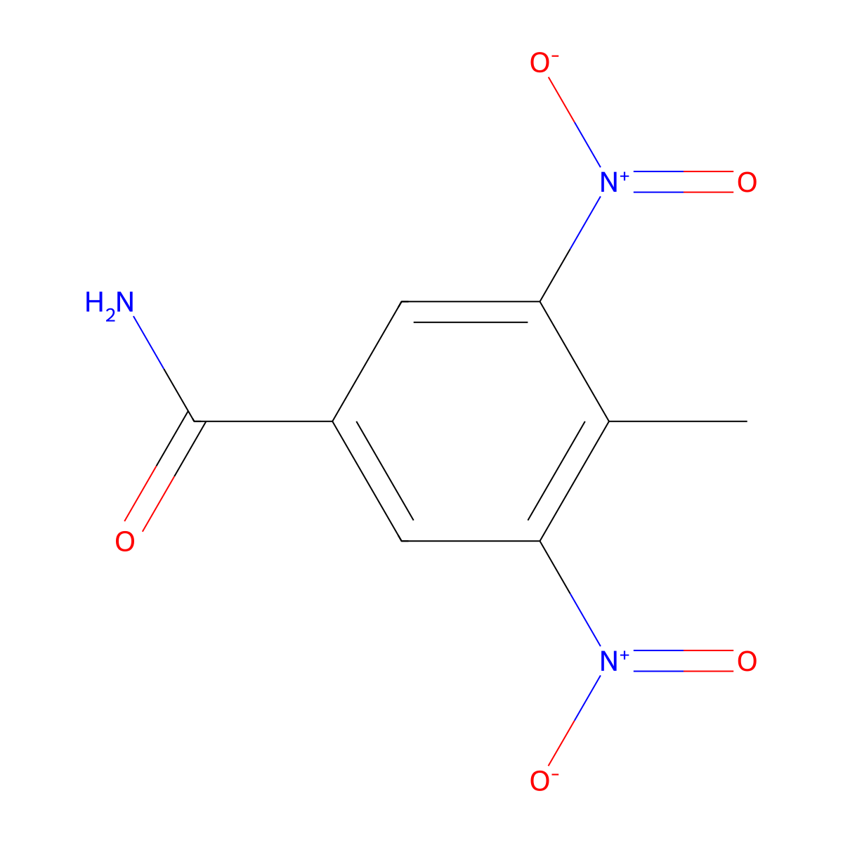 4-Methyl-3,5-dinitrobenzamide molecular structure, CAS 4551-76-2