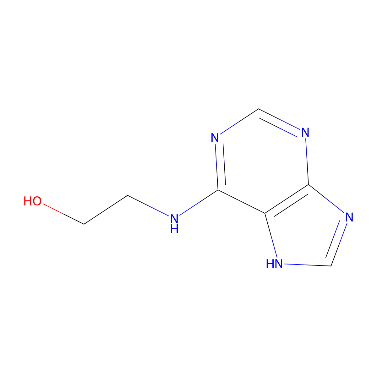 2-(1H-Purin-6-ylamino)ethanol molecular structure, CAS 4551-95-5