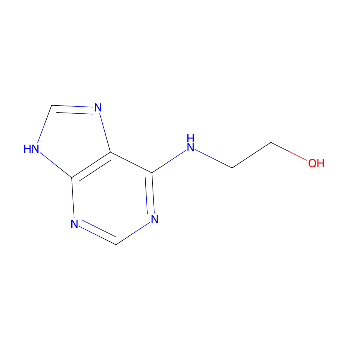 2-(1H-Purin-6-ylamino)ethanol molecular structure, CAS 4551-95-5