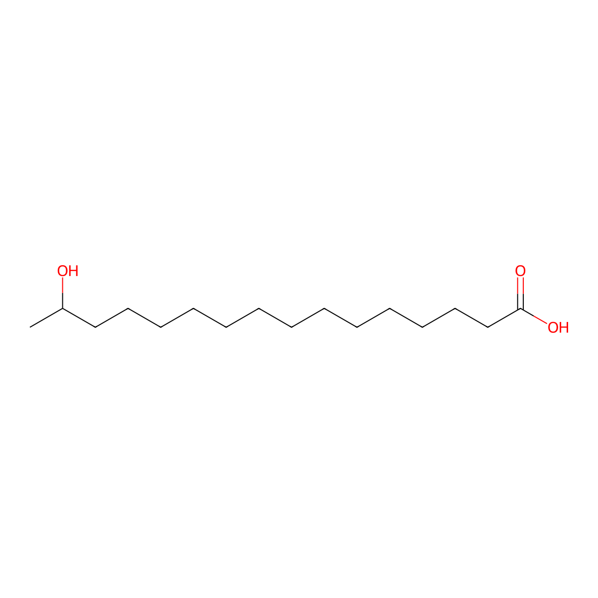 15-Hydroxy-hexadecanoic acid molecular structure, CAS 4552-17-4