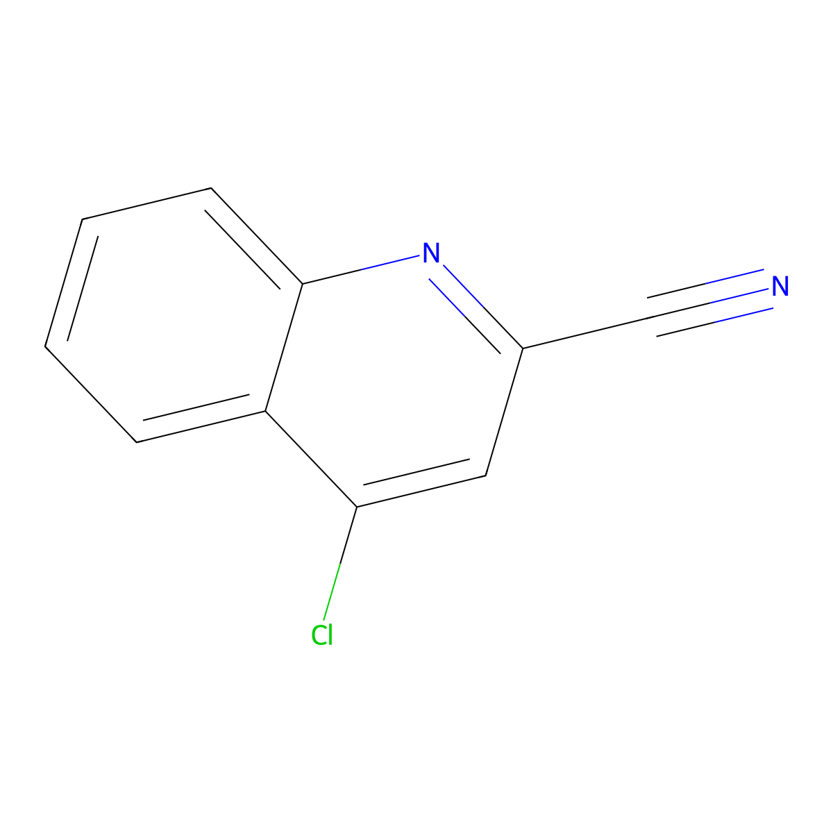 4-Chloroquinoline-2-carbonitrile molecular structure, CAS 4552-43-6