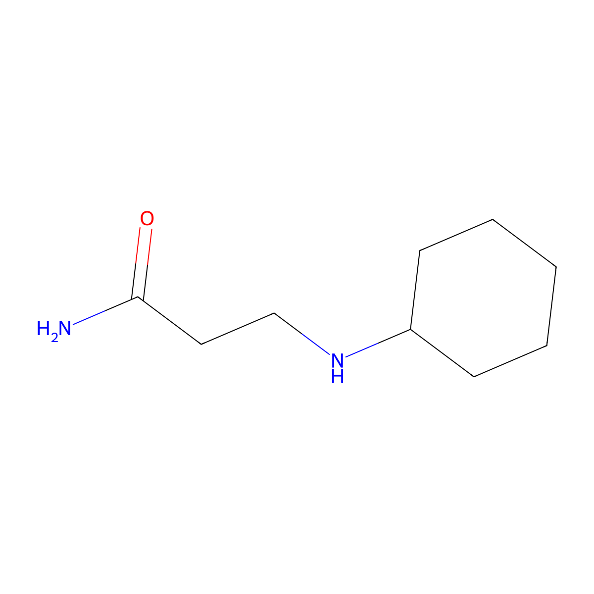 3-(Cyclohexylamino)propanamide molecular structure, CAS 4552-48-1