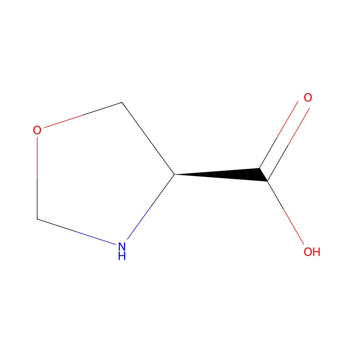 (S)-oxazolidine-4-carboxylic acid molecular structure, CAS 45521-08-2