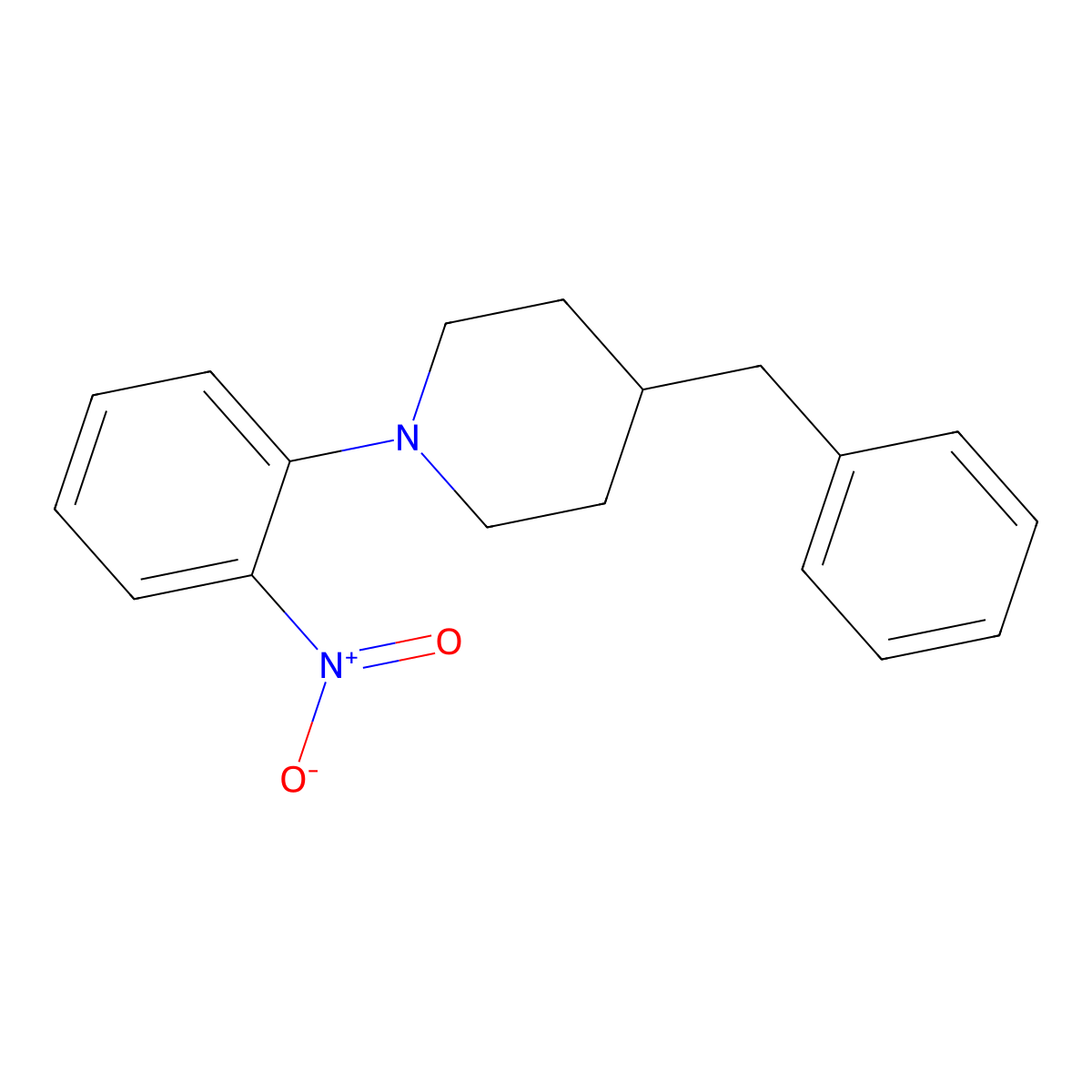 4-Benzyl-1-(2-nitrophenyl)piperidine molecular structure, CAS 455260-04-5