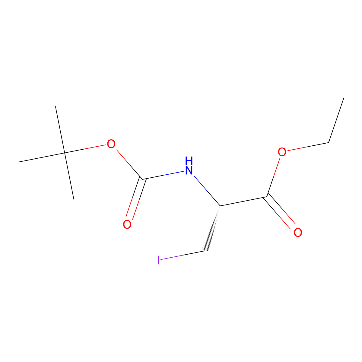N-[(1,1-Dimethylethoxy)carbonyl]-3-iodo-L-alanine ethyl ester molecular structure, CAS 455264-61-6