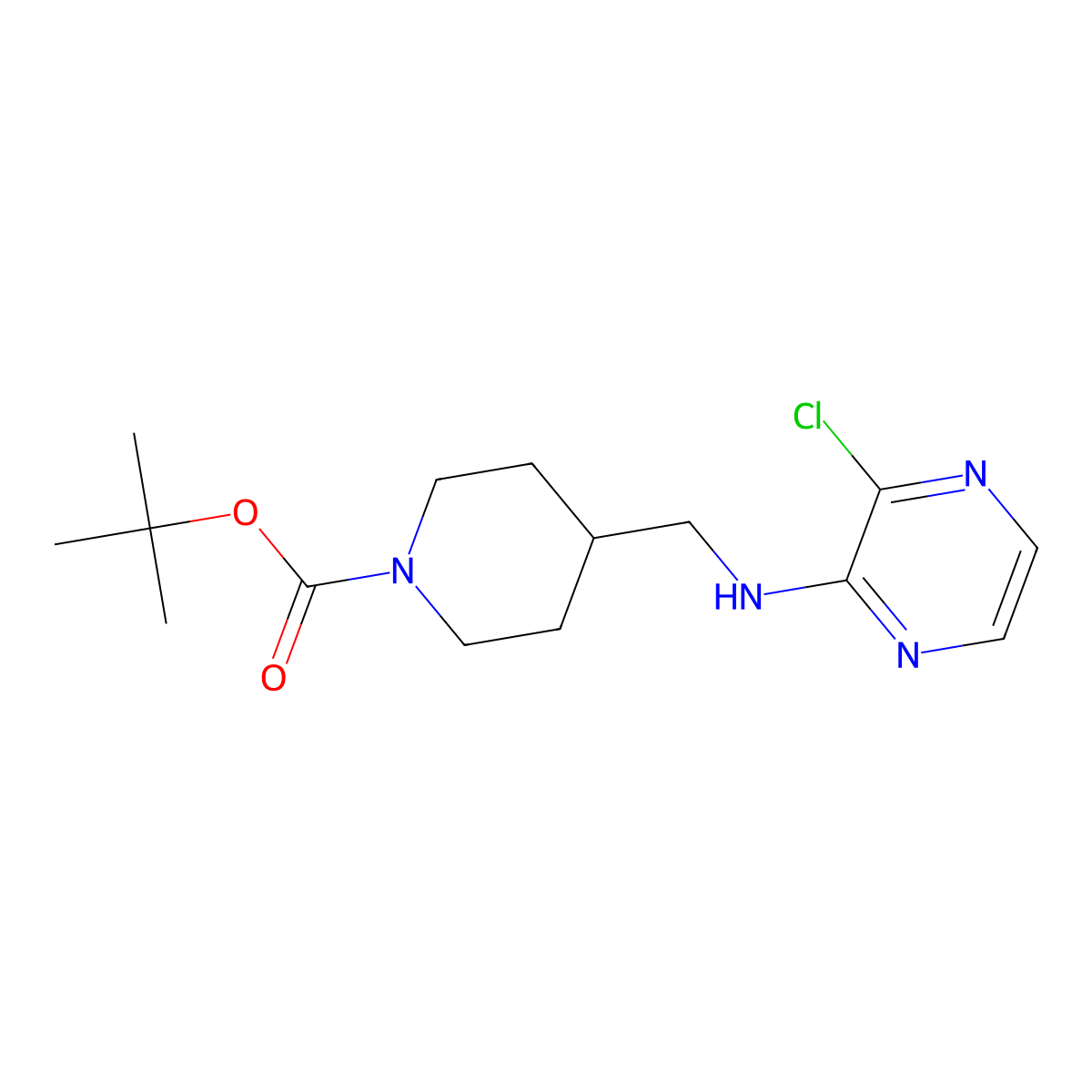 4-[(3-Chloro-pyrazin-2-ylamino)-methyl]-piperidine-1-carboxylic acid tert-butyl ester molecular structure, CAS 455267-44-4