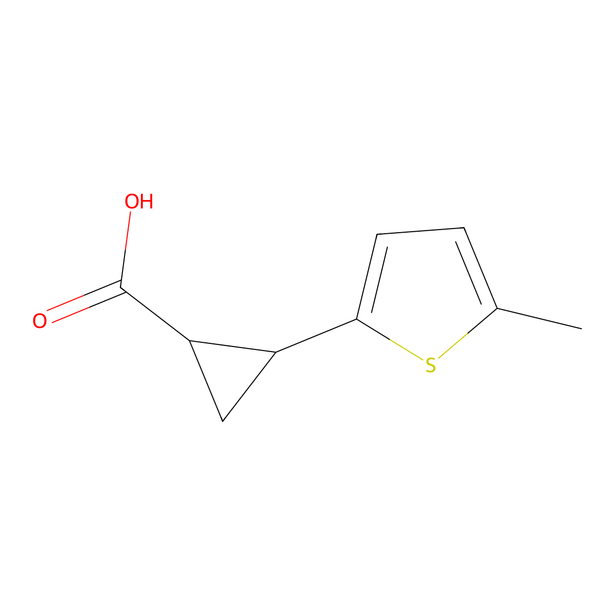 2-(5-Methylthiophen-2-yl)cyclopropane-1-carboxylic acid molecular structure, CAS 455267-60-4