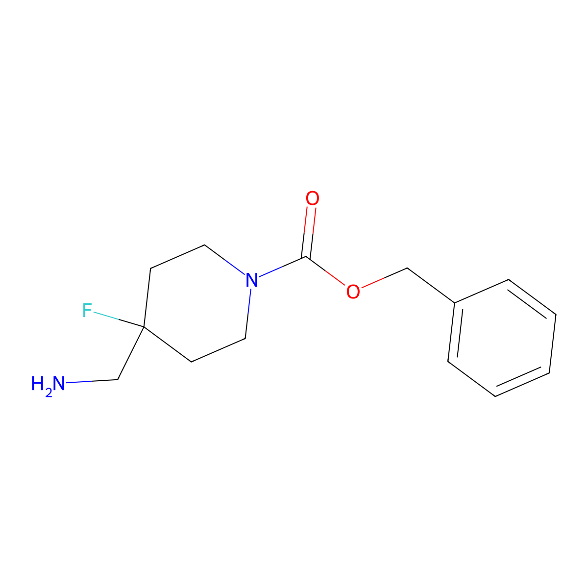 Benzyl 4-(aminomethyl)-4-fluoropiperidine-1-carboxylate molecular structure, CAS 455267-64-8