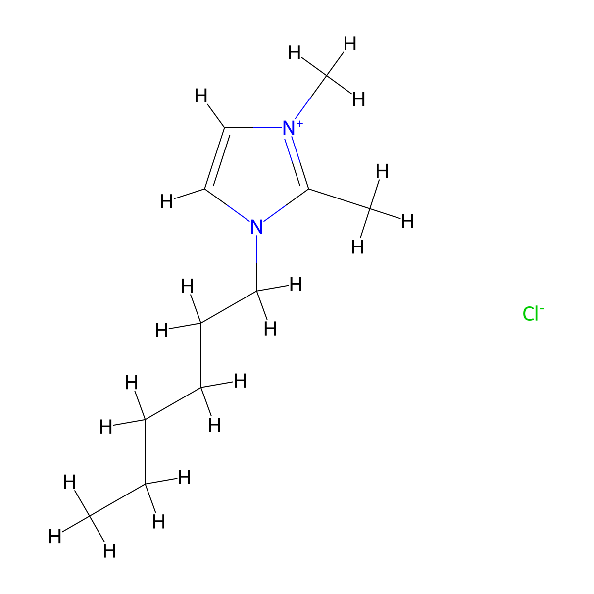 1-Hexyl-2,3-dimethylimidazolium chloride molecular structure, CAS 455270-59-4