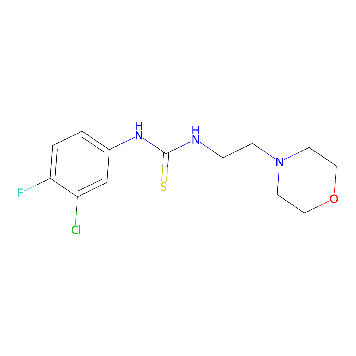 1-(3-Chloro-4-fluorophenyl)-3-(2-morpholin-4-ylethyl)thiourea molecular structure, CAS 455296-48-7