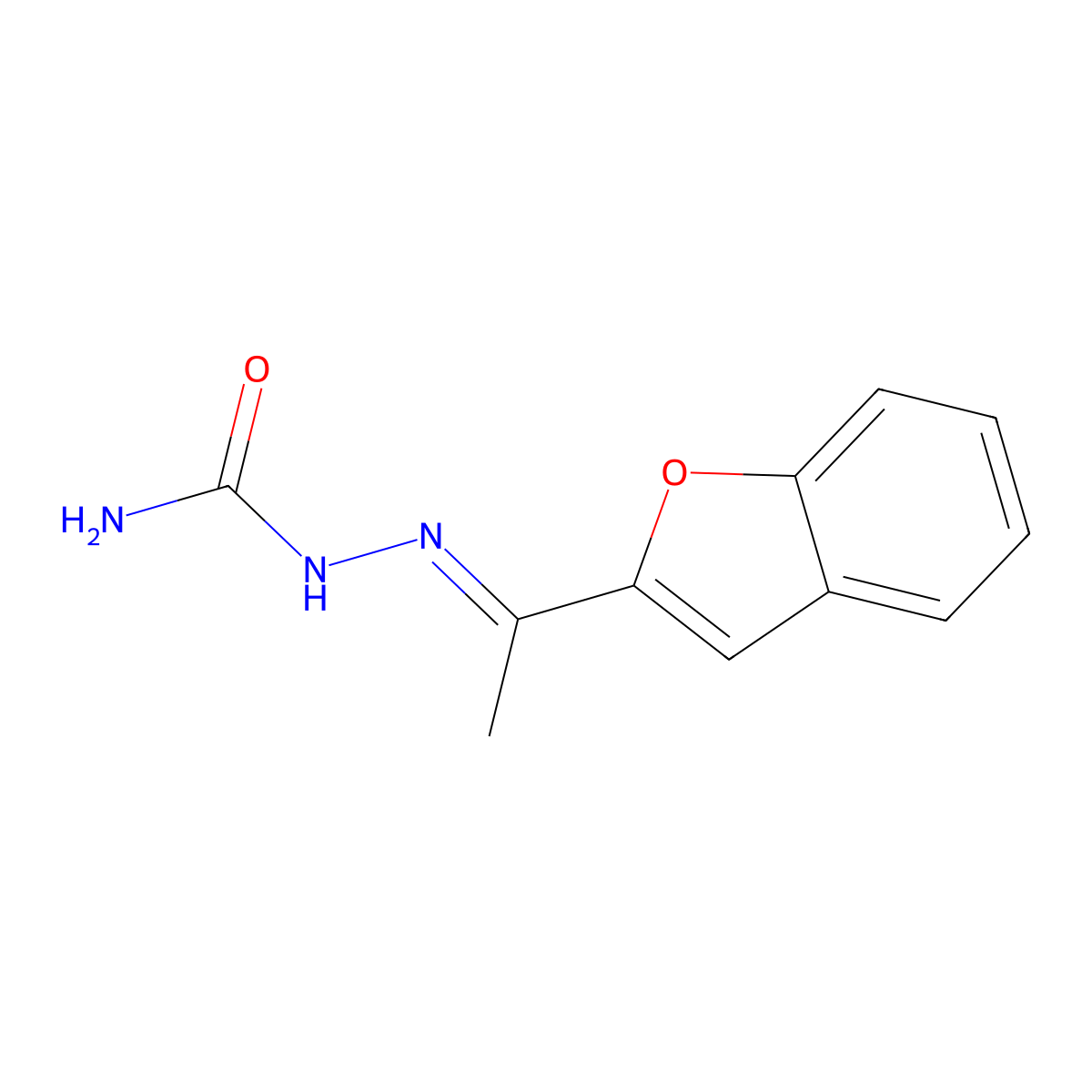 {[1-(1-Benzofuran-2-yl)ethylidene]amino}urea molecular structure, CAS 4553-03-1