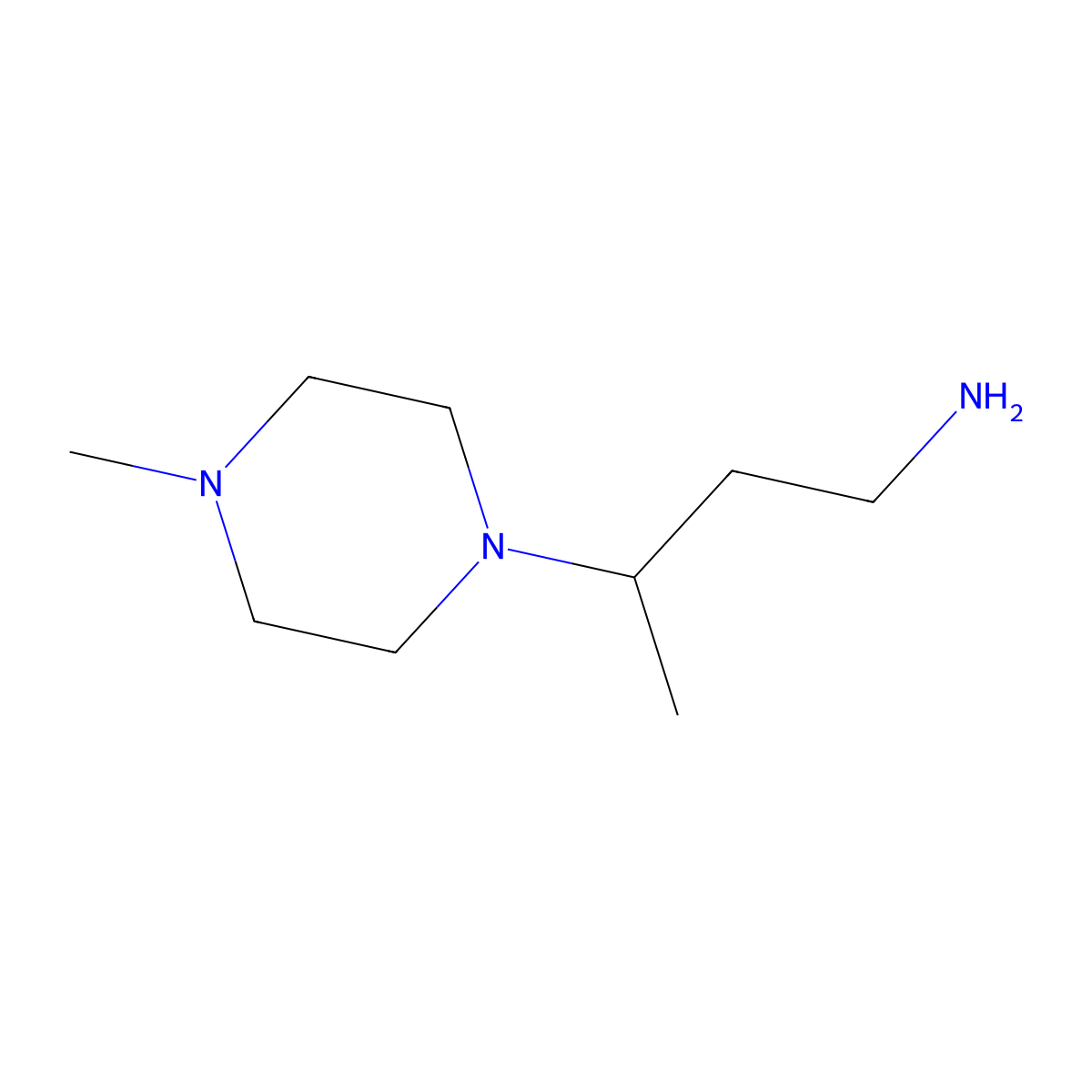 3-(4-Methylpiperazin-1-yl)butan-1-amine molecular structure, CAS 4553-30-4