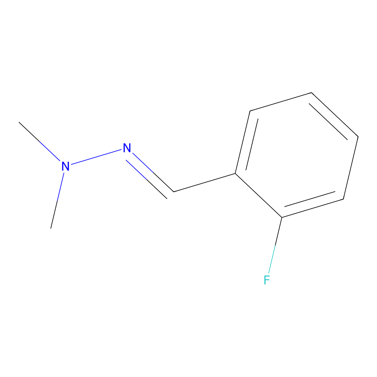 2-(2-Fluorobenzylidene)-1,1-dimethylhydrazine molecular structure, CAS 455300-83-1