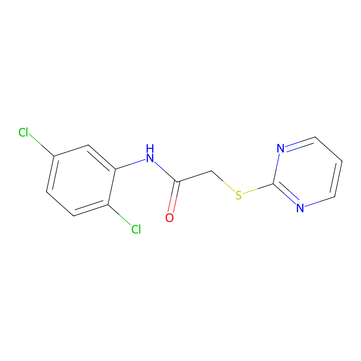 N-(2,5-dichlorophenyl)-2-pyrimidin-2-ylsulfanylacetamide molecular structure, CAS 455300-94-4