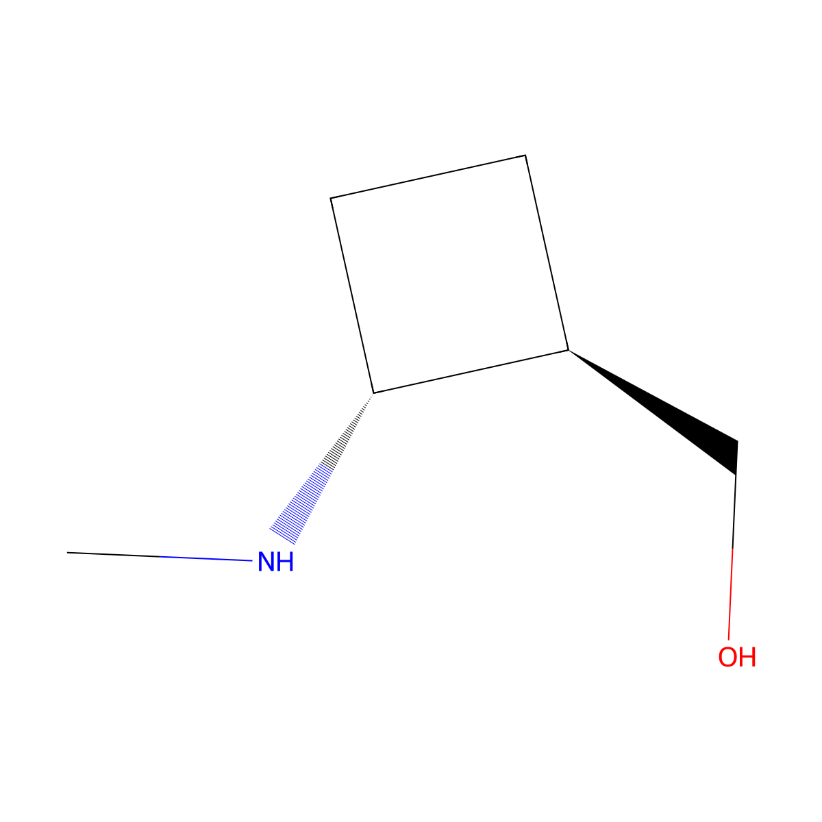 rac-[(1R,2R)-2-(methylamino)cyclobutyl]methanol molecular structure, CAS 45531-22-4