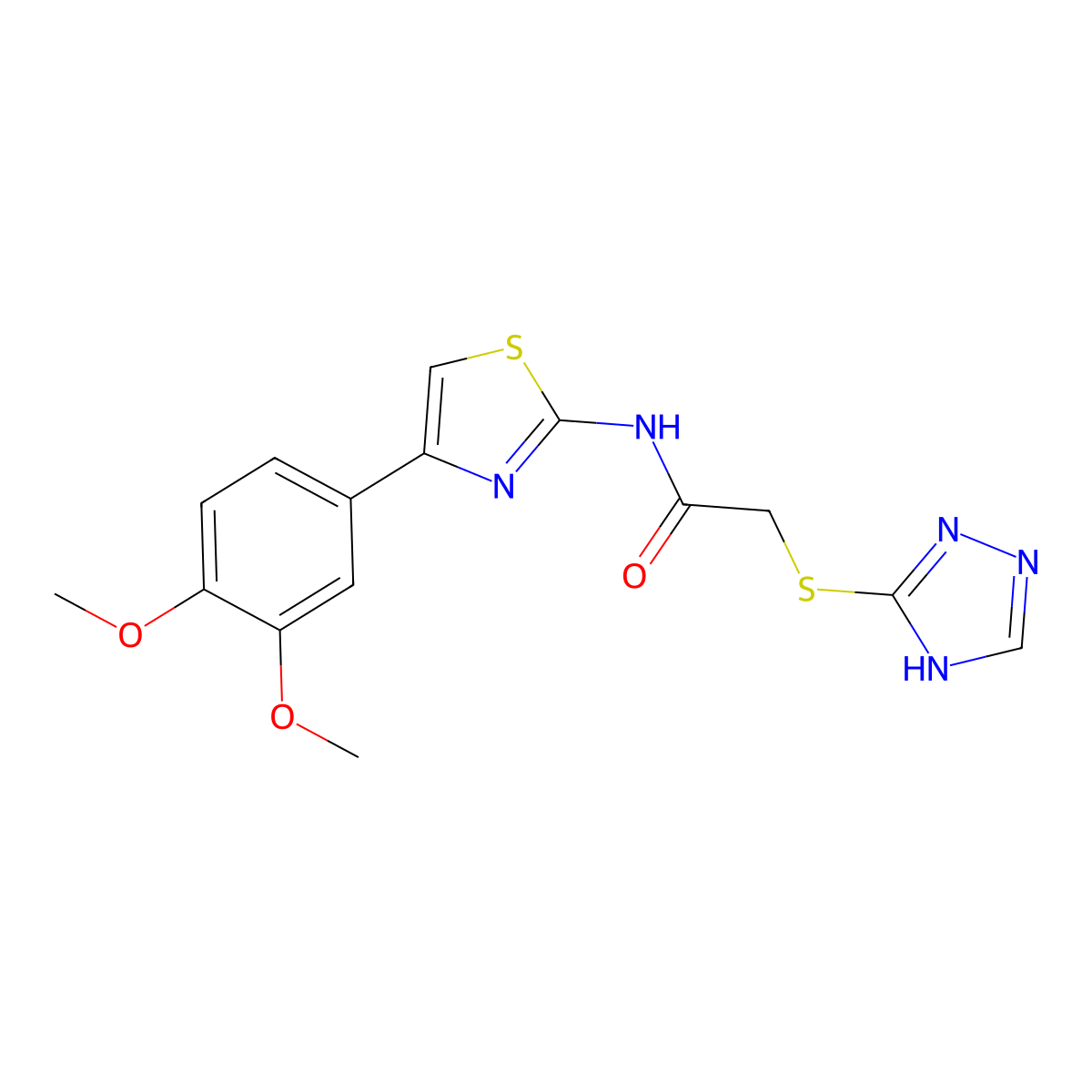 N-[4-(3,4-dimethoxyphenyl)-1,3-thiazol-2-yl]-2-(1H-1,2,4-triazol-5-ylsulfanyl)acetamide molecular structure, CAS 455310-36-8