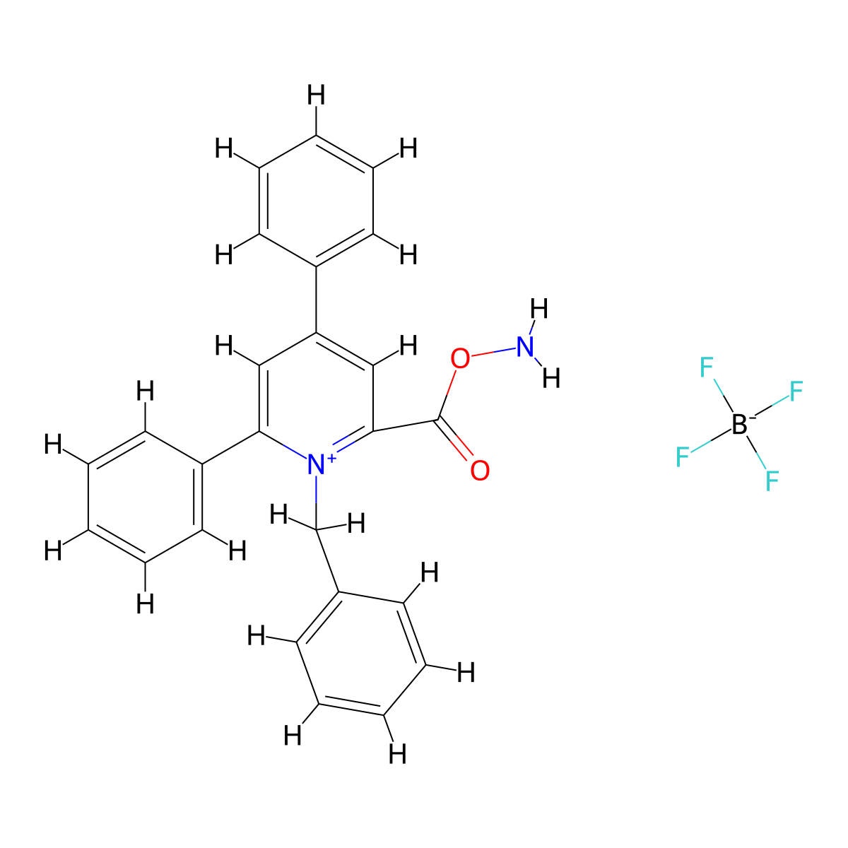 2-[(Aminooxy)carbonyl]-1-benzyl-4,6-diphenylpyridin-1-ium; tetrafluoroboranuide molecular structure, CAS 455312-33-1