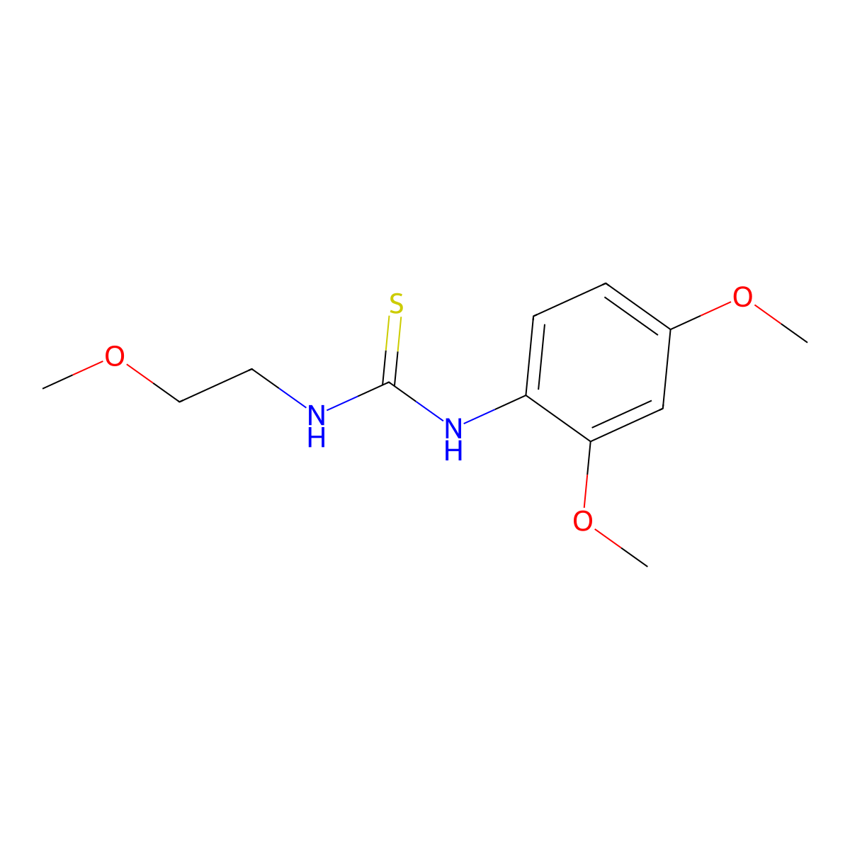 1-(2,4-Dimethoxyphenyl)-3-(2-methoxyethyl)thiourea molecular structure, CAS 455316-32-2