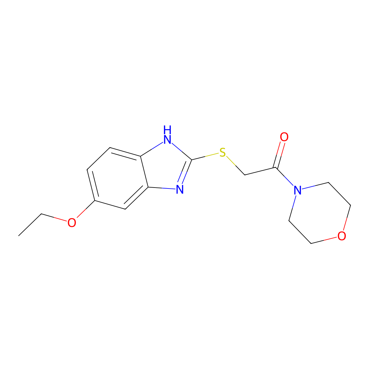 2-((5-ethoxy-1H-benzo[d]imidazol-2-yl)thio)-1-morpholinoethanone molecular structure, CAS 455317-45-0