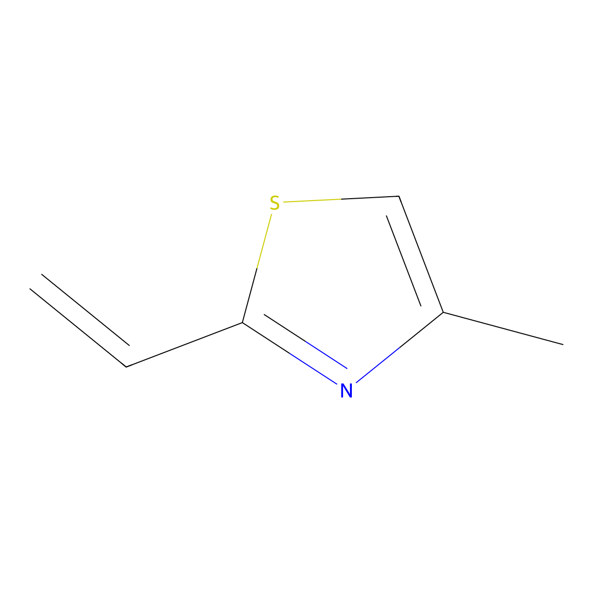 2-Ethenyl-4-methyl-1,3-thiazole molecular structure, CAS 45534-10-9