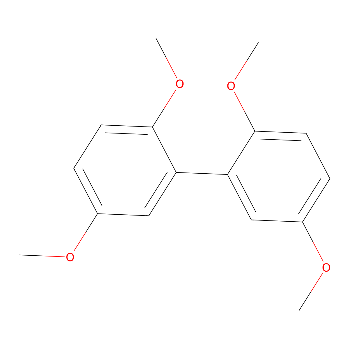 2,2',5,5'-Tetramethoxybiphenyl molecular structure, CAS 4555-64-0