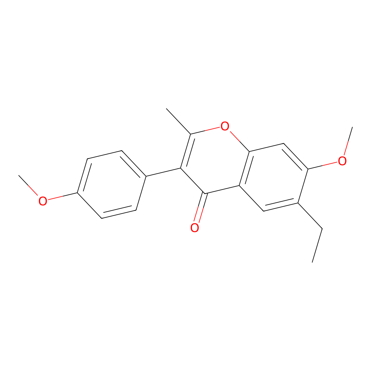 6-Ethyl-7-methoxy-3-(4-methoxyphenyl)-2-methyl-4h-chromen-4-one molecular structure, CAS 4556-55-2