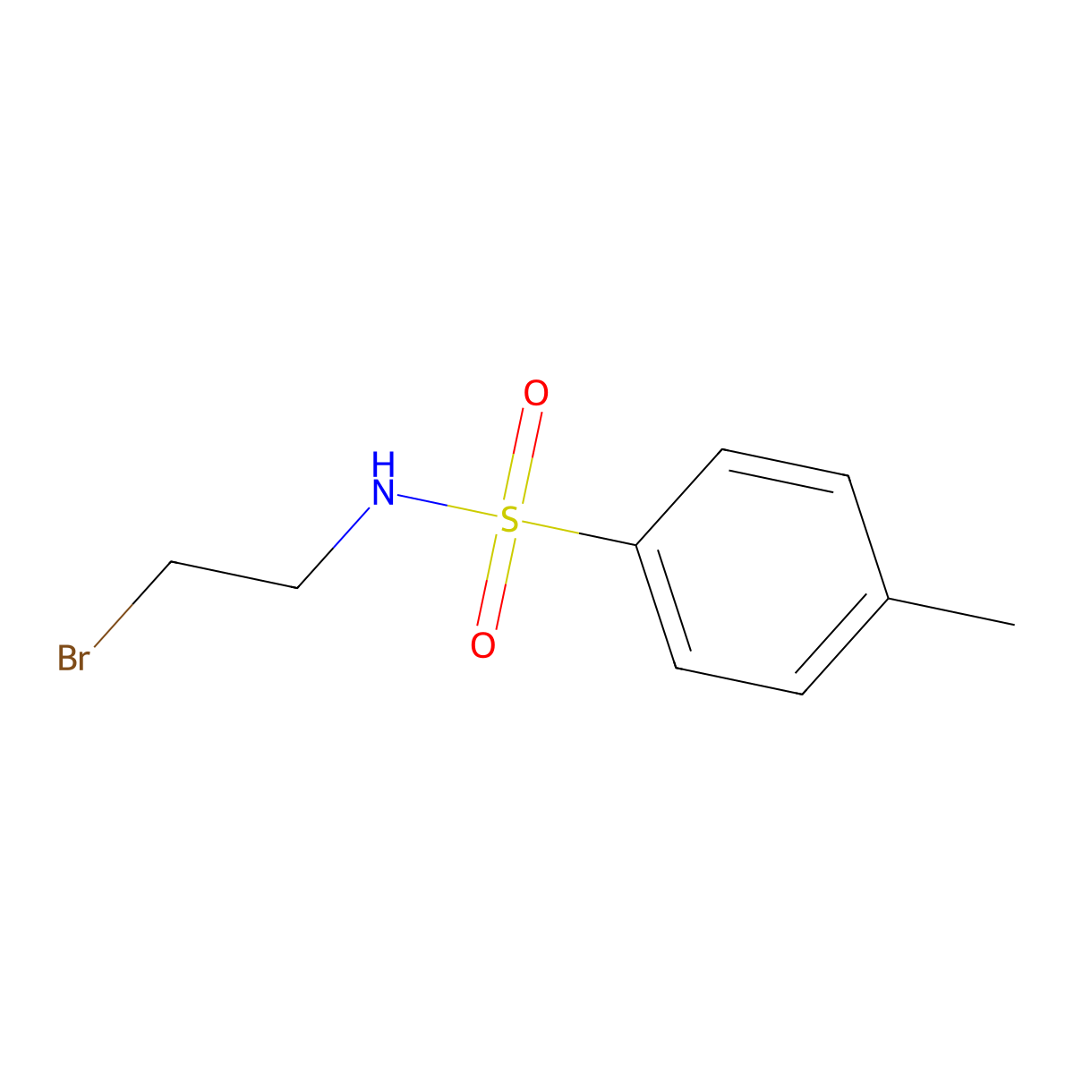 N-(2-bromoethyl)-4-methylbenzenesulfonamide molecular structure, CAS 4556-90-5