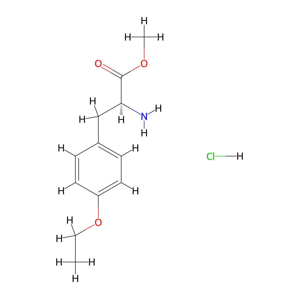 O-Ethyl-L-tyrosine methyl ester HCl molecular structure, CAS 4557-01-1