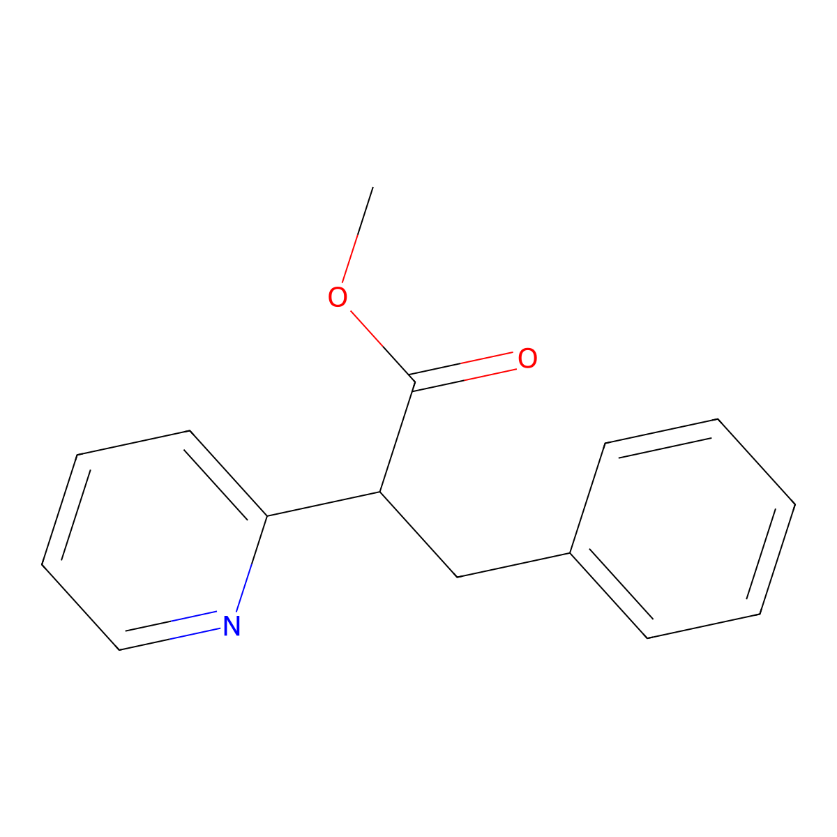 Methyl 3-phenyl-2-(pyridin-2-yl)propanoate molecular structure, CAS 4558-90-1