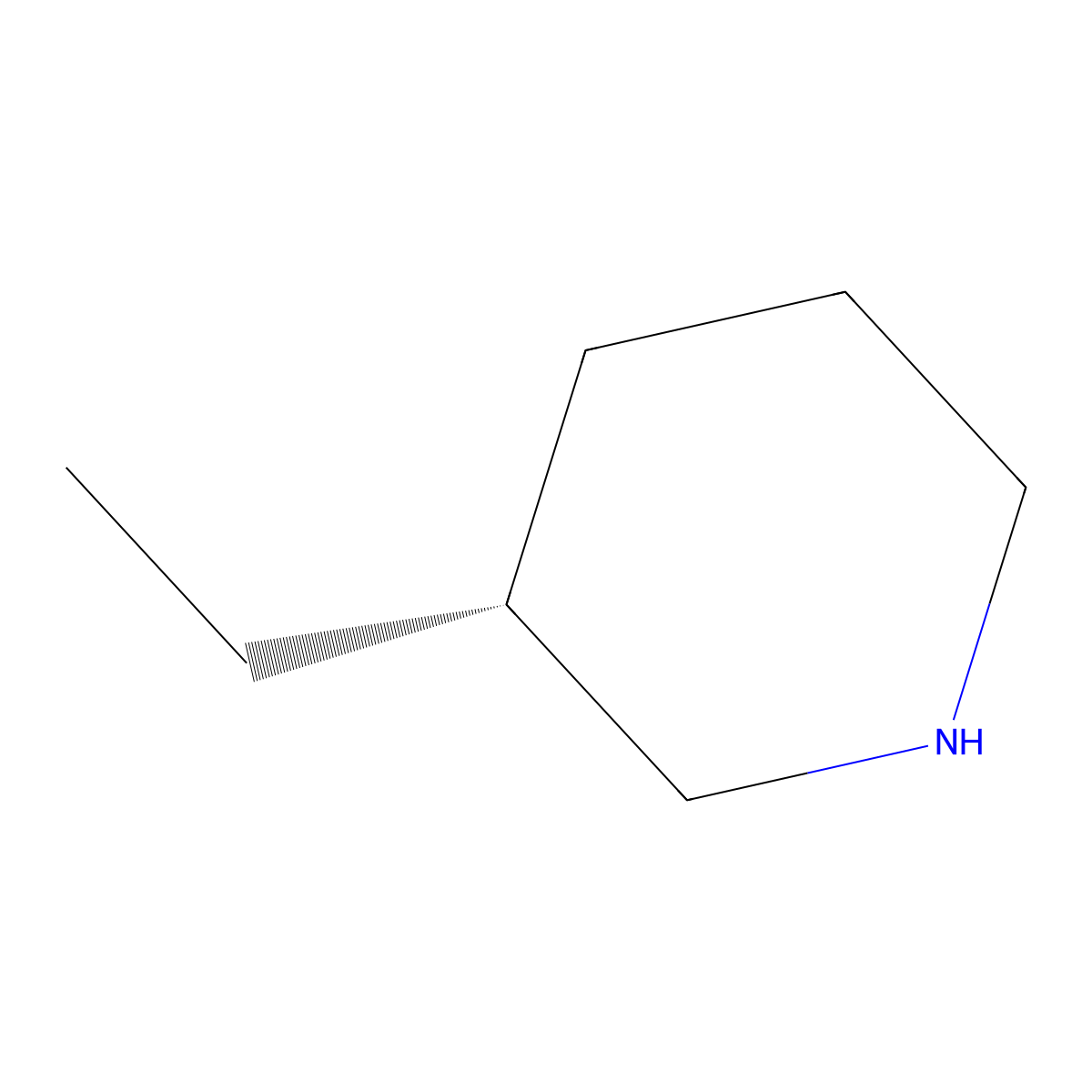 (3R)-3-Ethylpiperidine molecular structure, CAS 45582-61-4