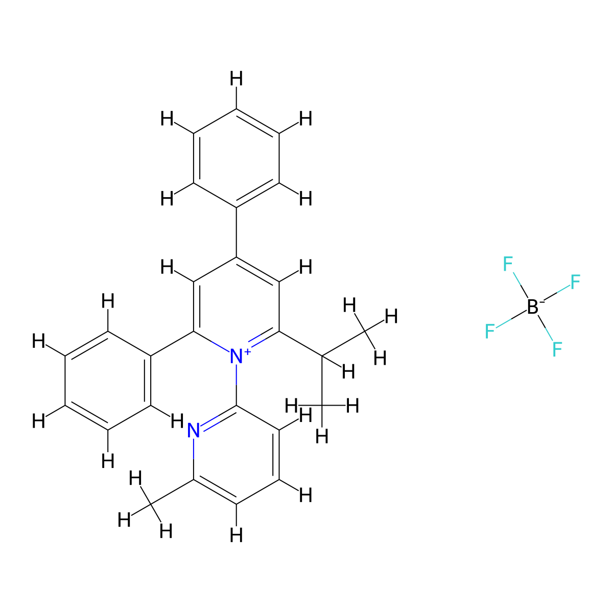 2-Isopropyl-1-(6-methyl-2-pyridinyl)-4,6-diphenylpyridinium tetrafluoroborate molecular structure, CAS 455875-51-1
